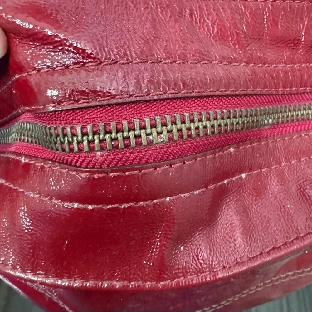 RARE Coach 12736 Zoe Editorial Red Patent XL Hobo Bag